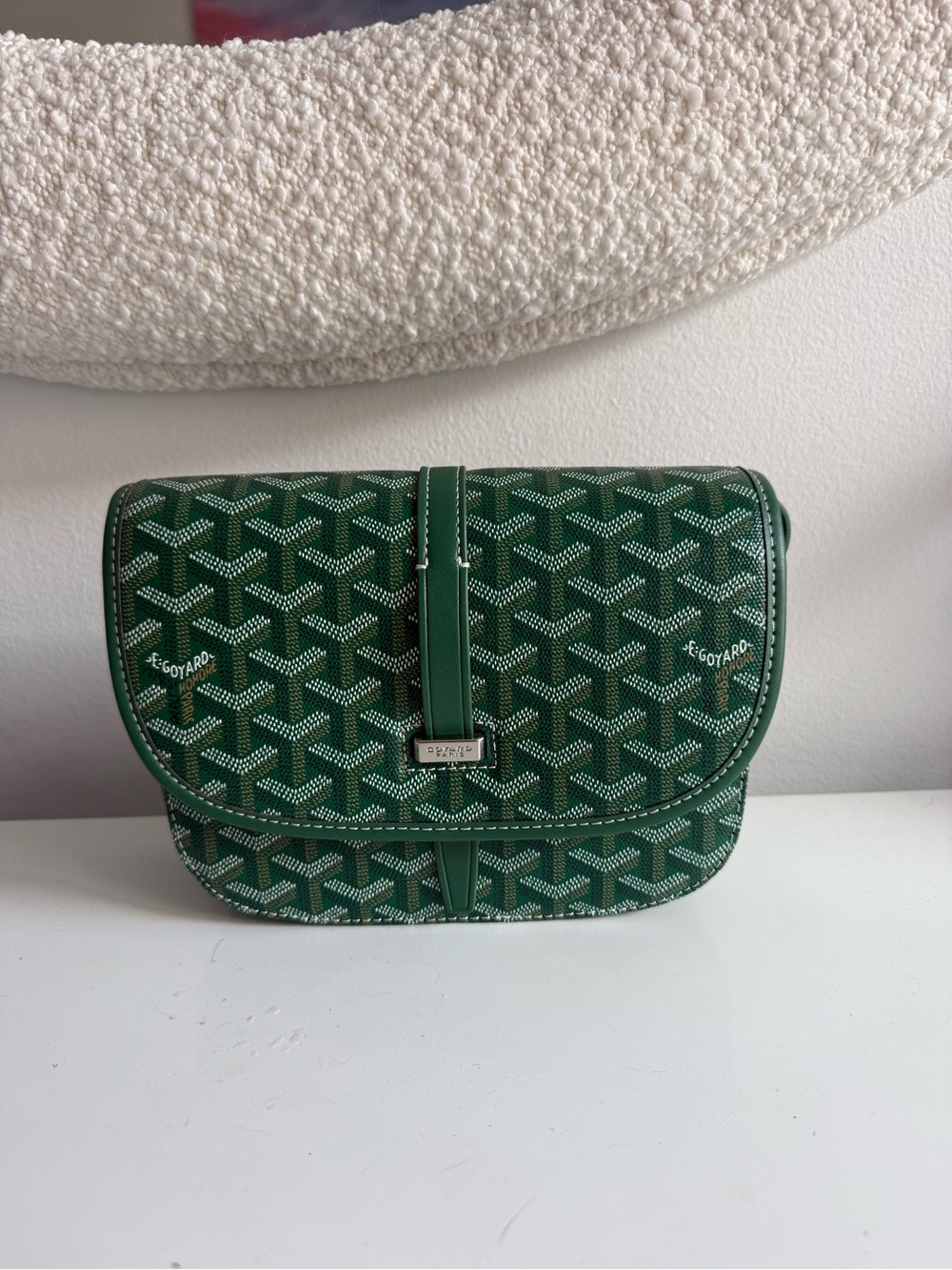 Green Chevron Crossbody Bag with Flap - Picture 2 of 5